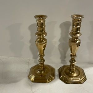 Brass candlesticks. Heavy for size.